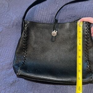 Vintage Brighton Heart Large leather shoulder bag, black